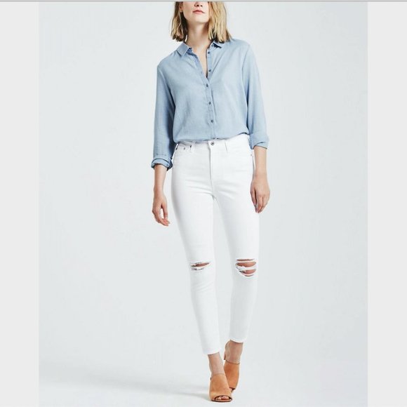 Ag Adriano Goldschmied Denim - AG 'The Mila Ankle' White Denim Jeans